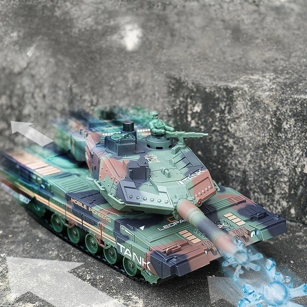 Танк на радіокеруванні TANK, зі світлом, стріляє орбізами, обертання башти на 360° Чорний - Фото 10 Танк на радіокеруванні TANK, зі світлом, стріляє орбізами, обертання башти на 360° Чорний - зображення 10