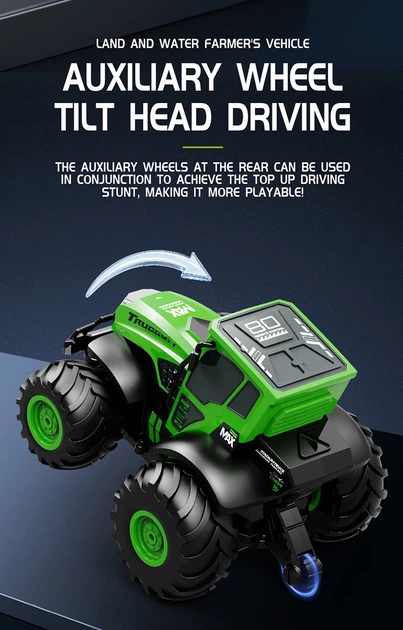 Радиоуправляемый трактор-амфибия зеленый JJRC Amphibious 4x4 - изображение 10