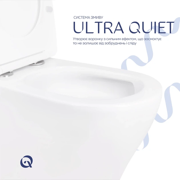 Унитаз-компакт Qtap Cardinal Ultra Quiet безободочный с сиденьем Soft-close QT04222168AUQ3W - изображение 5