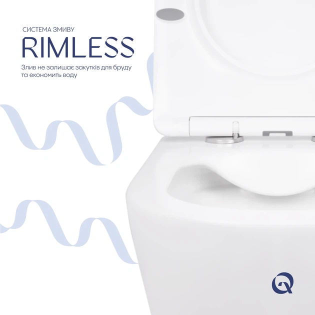 Унітаз підвісний Qtap Swan безобідковий з сідінням Soft-close QT16335178W - зображення 5