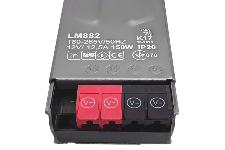 Блок питания пластик тонкий для LED ленты 12V 150W 12.5A Премиум "LEMANSO" LM882 - зображення 3