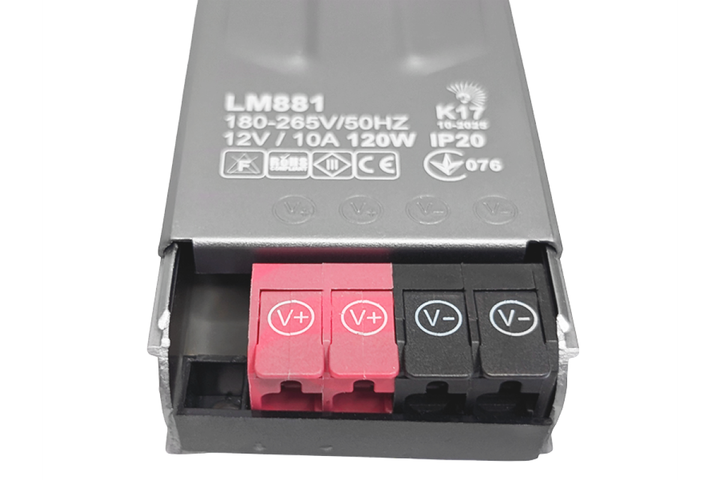 Блок питания пластик тонкий для LED ленты 12V 120W 10A Премиум "LEMANSO" LM881 - зображення 3