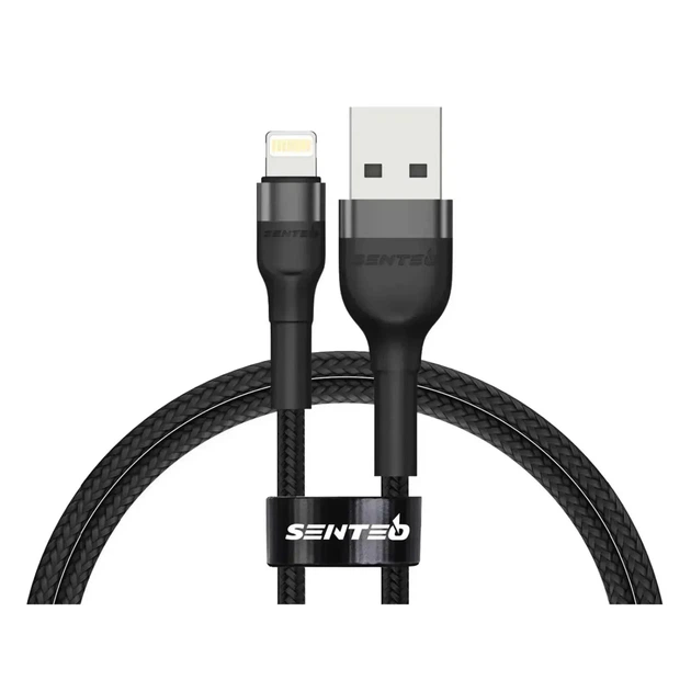 USB кабель Senteo ST-01 Montes Series 2.4A Lightning 1,2м- чорний - Фото 2 USB кабель Senteo ST-01 Montes Series 2.4A Lightning 1,2м- чорний - зображення 2
