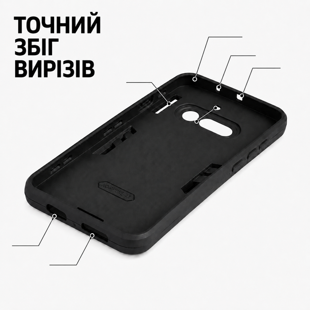 Противоударный чехол Antishock с кольцом-подставкой для Nothing Phone 4A Черный - изображение 6