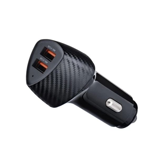 Samochodowa ładowarka Forcell F-Energy Carbon 2 x USB A QC3.0 3A 36W Black (5903396133794) - obraz 2