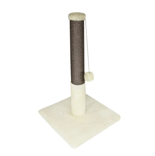 Когтеточка для кошек Lucky Pet ДКП сизаль серая мини, мех белый 30x30x51см - Фото 1 Когтеточка для кошек Lucky Pet ДКП сизаль серая мини, мех белый 30x30x51см - изображение 1