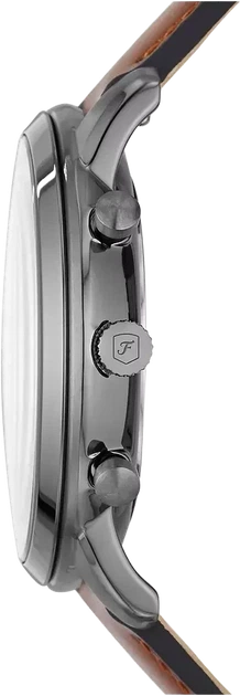 Чоловічий годинник Fossil Neutra FS5512 з хронографом (Сірий / Коричневий шкіряний ремінець) - зображення 2