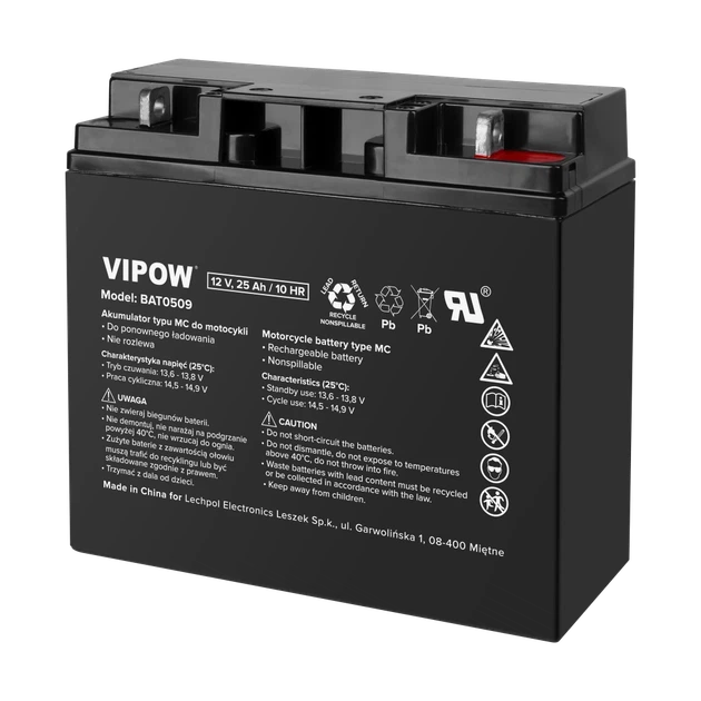 Akumulator motocyklowy Vipow MC 12V 25Ah BAT0509 (5901890116053) - obraz 2