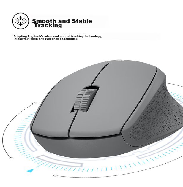 Мышь Logitech M330 Silent Plus Wireless Grey - Фото 4 Мышь Logitech M330 Silent Plus Wireless Grey - изображение 4