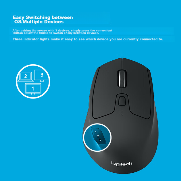 Мышь Logitech M720 Wireless/Bluetooth Black - изображение 3