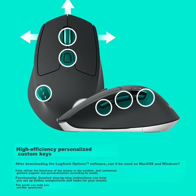 Мышь Logitech M720 Wireless/Bluetooth Black - изображение 5