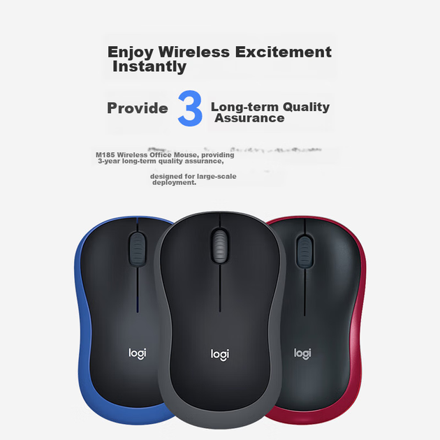 Мышь Logitech M185 Wireless Grey - Фото 2 Мышь Logitech M185 Wireless Grey - изображение 2