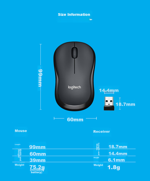 Мышь Logitech M220 Silent Wireless Black/Grey - Фото 6 Мышь Logitech M220 Silent Wireless Black/Grey - изображение 6