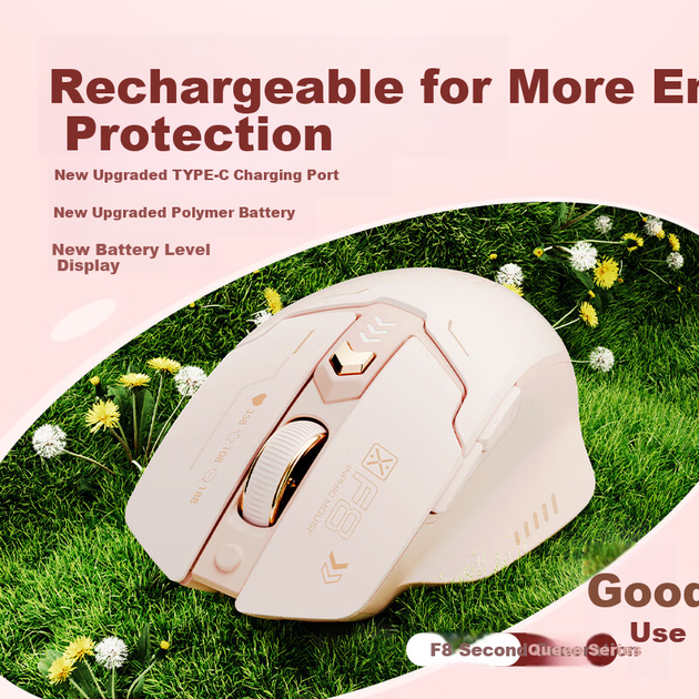 Мышь Inphic F8 2nd Gen Wireless Beige - Фото 3 Мышь Inphic F8 2nd Gen Wireless Beige - изображение 3