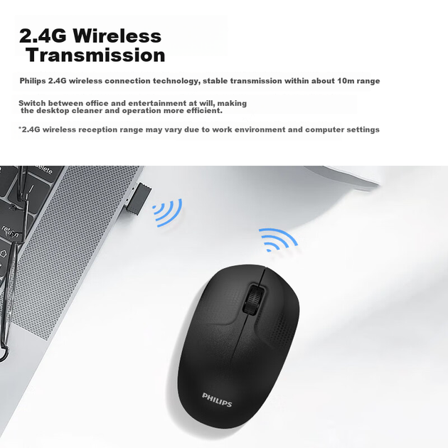 Мышь Philips SPK7358 Wireless Black - изображение 3