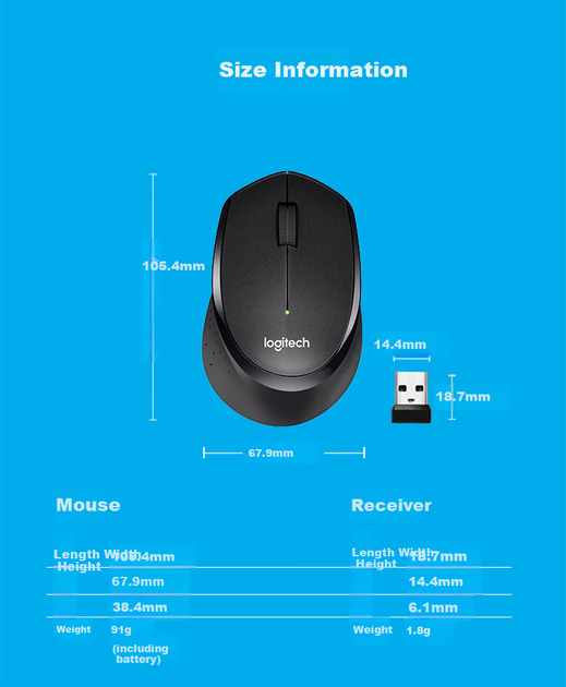 Мышь Logitech B330 Silent Plus Wireless Black - изображение 7