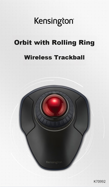 Трекбол Kensington Orbit Wireless Black/Red (K70992) - изображение 3