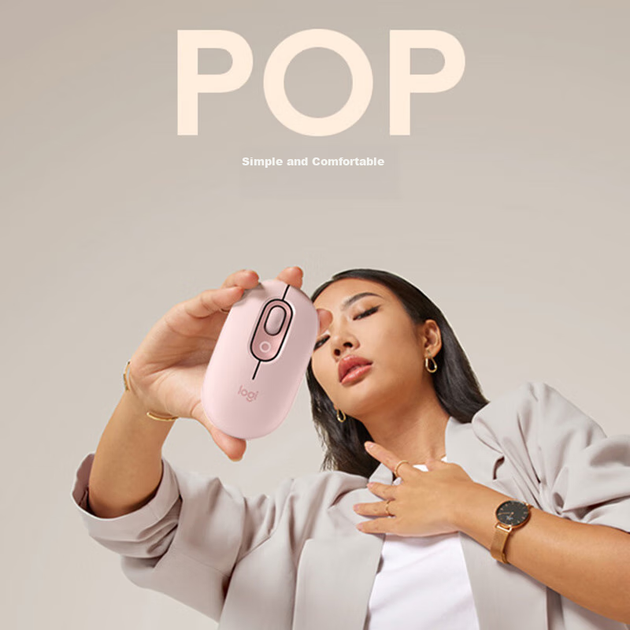 Мышь Logitech POP Bluetooth Rose, Cloud Pink - изображение 5