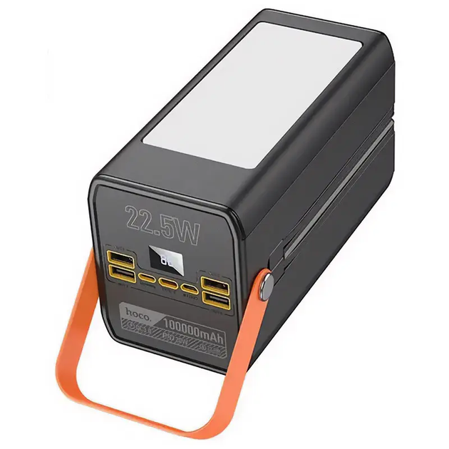 Павербанк Hoco DB49 Action 100000 мАг 22.5 Вт, портативний акумулятор з QC3.0, PD 20 Вт, 4 USB, Type-C і LED-дисплеєм - зображення 6