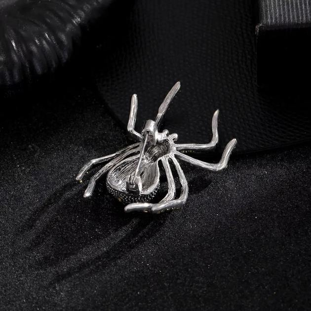 Брошка павук Spider шпилька у вигляді чорного павука з кристалами - Фото 5 Брошка павук Spider шпилька у вигляді чорного павука з кристалами - зображення 5