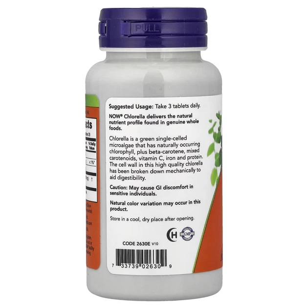 Природные добавки Now Foods Хлорелла Chlorella 60 таблеток - Фото 3 Природные добавки Now Foods Хлорелла Chlorella 60 таблеток - изображение 3