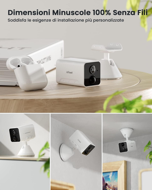 Беспроводная камера видеонаблюдения ieGeek 1080P, Wi-Fi, AI/PIR, ночное видение, 2-Way Audio, Alexa, IP65, White - изображение 5