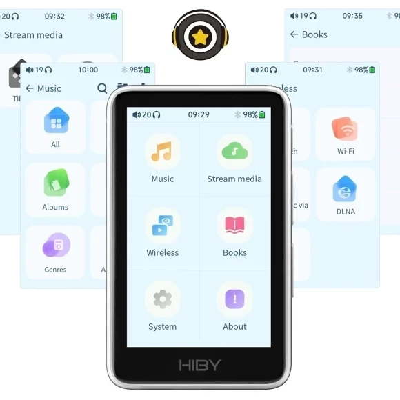 Hi-Fi плеєр HiBy R1 Black, CS43131, DSD256, PCM 384 кГц/32 біт, Bluetooth 5.1, Wi-Fi - изображение 4