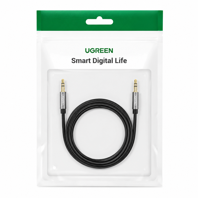 Аудіокабель UGREEN AV119 3.5mm Male to 3.5mm Male Cable 1m Black (UGR-10733) - зображення 6