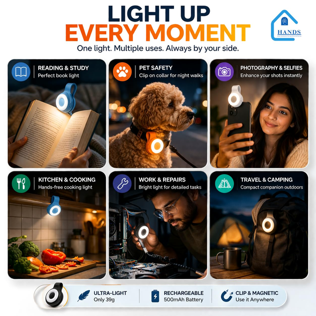 LED лампа с магнитным креплением 5 Вт для фото и видео Оранжевый - изображение 8
