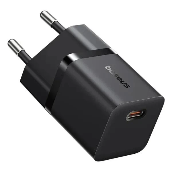 Зарядное устройство Baseus GaN5 Mini Fast Charger 25W Сетевой адаптер Type-C с быстрой зарядкой PD3.0/QC3.0/AFC/FCP/PPS и кабелем Type-C to Type-C 100W, Черный - изображение 2