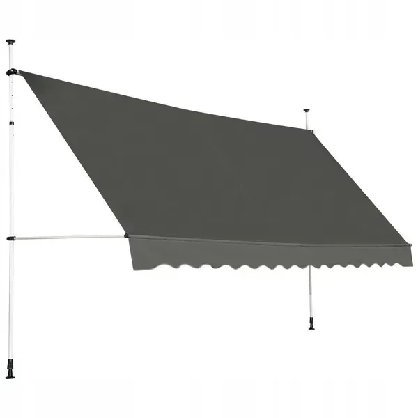 Телескопічна висувна маркіза Costway 395×120 см, висота 190–300 см, сіра, з ручним приводом - Фото 1 Телескопічна висувна маркіза Costway 395×120 см, висота 190–300 см, сіра, з ручним приводом - зображення 1
