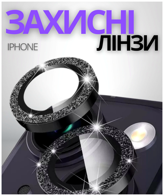 Защитное стекло Diamonds Lens для iPhone 11 12 12 mini с рамкой максимальная защита камеры Sierra Blue SR-547 - изображение 3