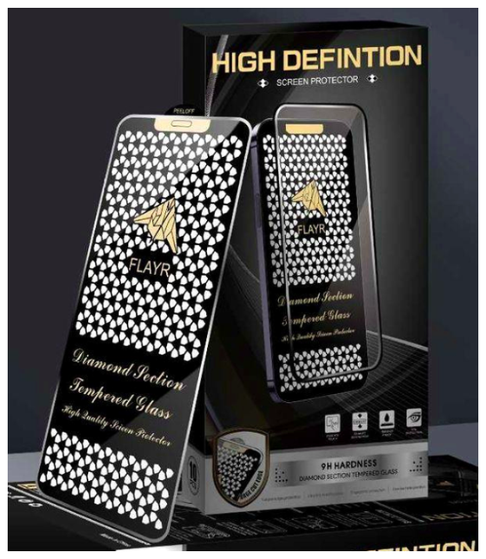 Защитное стекло FLAYR 5D Diamond для iPhone X Xs 11 Pro с рамкой максимальная защита черное SR-547 - изображение 5