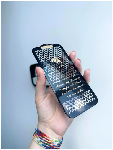 Защитное стекло FLAYR 5D Diamond для iPhone X Xs 11 Pro с рамкой максимальная защита черное SR-547 - изображение 7