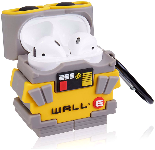 Чехол силиконовый противоударный для AirPods Pro Pro 2 3D Robot Wall-E защитный серый SR-547 - изображение 6