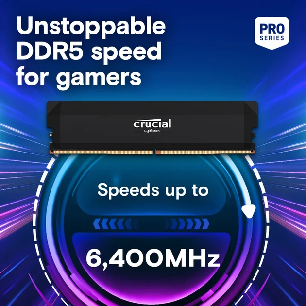 Модуль пам'яті Crucial Pro Black DDR5-6400 32GB (2x16GB) CL38-40-40-84 1.35V Intel XMP / AMD EXPO (CP2K16G64C38U5B) - зображення 4