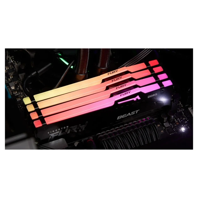 Модуль пам'яті Kingston FURY Beast Black RGB DDR5 6400 32GB (2x16GB) CL32-39-39 1.4V EXPO - Фото 5 Модуль пам'яті Kingston FURY Beast Black RGB DDR5 6400 32GB (2x16GB) CL32-39-39 1.4V EXPO - изображение 5