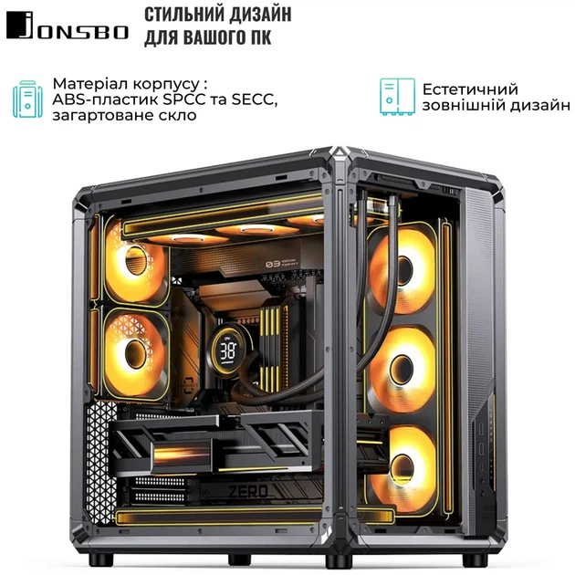 Корпус JONSBO X400 Gray - зображення 6