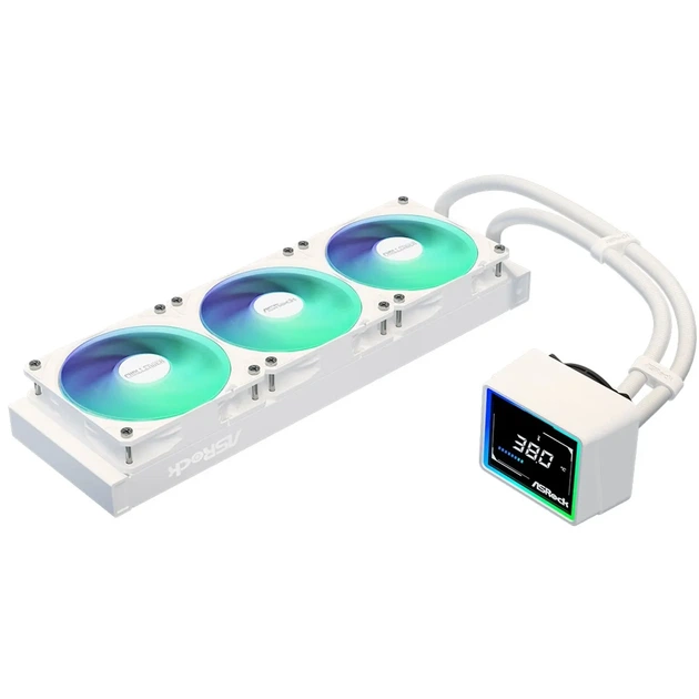Система рідинного охолодження ASRock CHALLENGER WHITE 360 DIGITAL (360mm, 3x120mm ARGB, White, Digital Display) - зображення 5