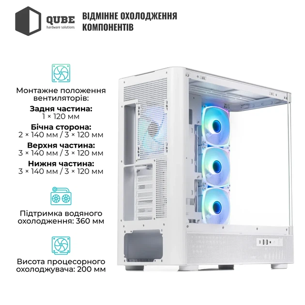 Корпус QUBE MASTERFORCE White (MASTERFORCE_GWNU3) - изображение 4