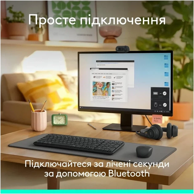 Комплект клавіатура та мишка Logitech MK250 Bluetooth/Wireles UA Graphite (920-013823) - зображення 3