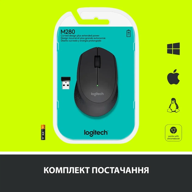 Мишка Logitech M280 Wireless Black (910-004287) - зображення 9