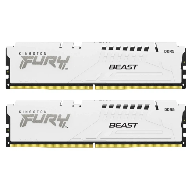Модуль пам'яті Kingston FURY Beast White DDR5 6400 32GB (2x16GB) CL32-39-39 1.4V EXPO - Фото 2 Модуль пам'яті Kingston FURY Beast White DDR5 6400 32GB (2x16GB) CL32-39-39 1.4V EXPO - изображение 2
