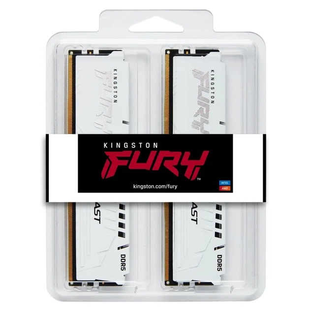 Модуль пам'яті Kingston FURY Beast White DDR5 6400 32GB (2x16GB) CL32-39-39 1.4V EXPO - Фото 3 Модуль пам'яті Kingston FURY Beast White DDR5 6400 32GB (2x16GB) CL32-39-39 1.4V EXPO - изображение 3