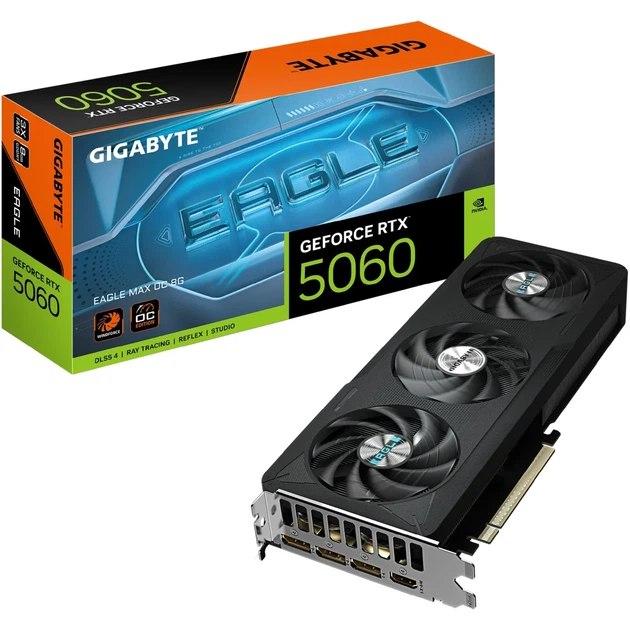 Відеокарта GIGABYTE Nvidia GeForce RTX 5060 EAGLE MAX OC 8G (GV-N5060EAGLEMAX OC-8GD) - Фото 9 Відеокарта GIGABYTE Nvidia GeForce RTX 5060 EAGLE MAX OC 8G (GV-N5060EAGLEMAX OC-8GD) - зображення 9