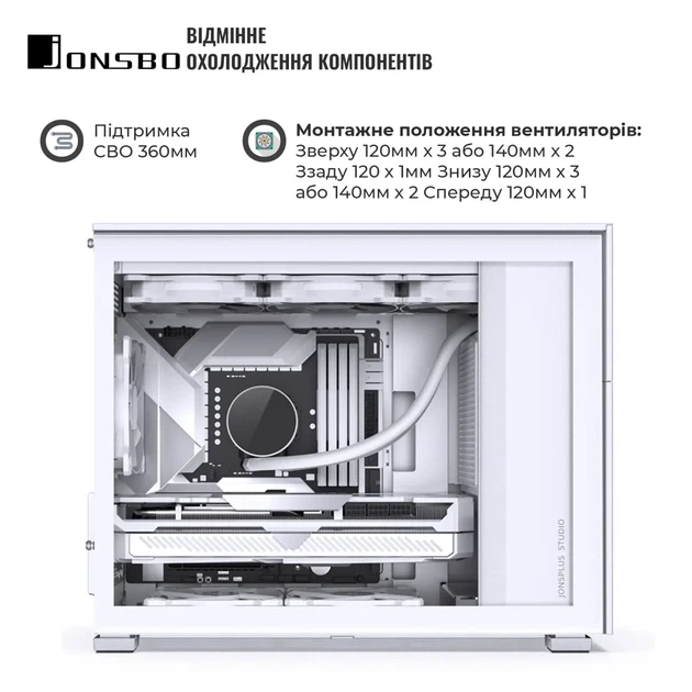 Корпус JONSBO D31 MESH White - зображення 3