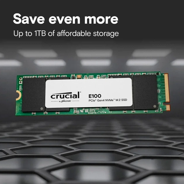 SSD Crucial E100 1TB PCIe 4.0 x4 NVMe M.2 (CT1000E100SSD8) - изображение 4