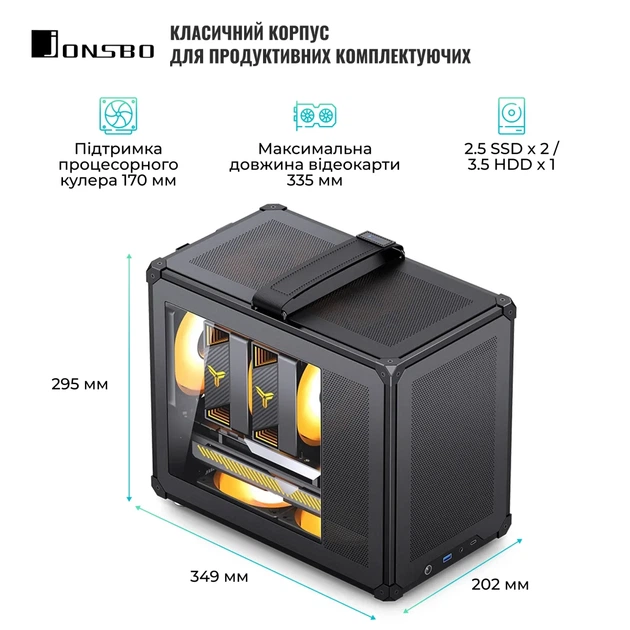 Корпус JONSBO C6 MAX Black - зображення 2
