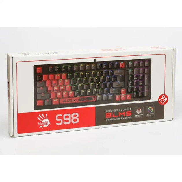 Клавіатура A4Tech S98 Bloody (Sports Red) - зображення 10