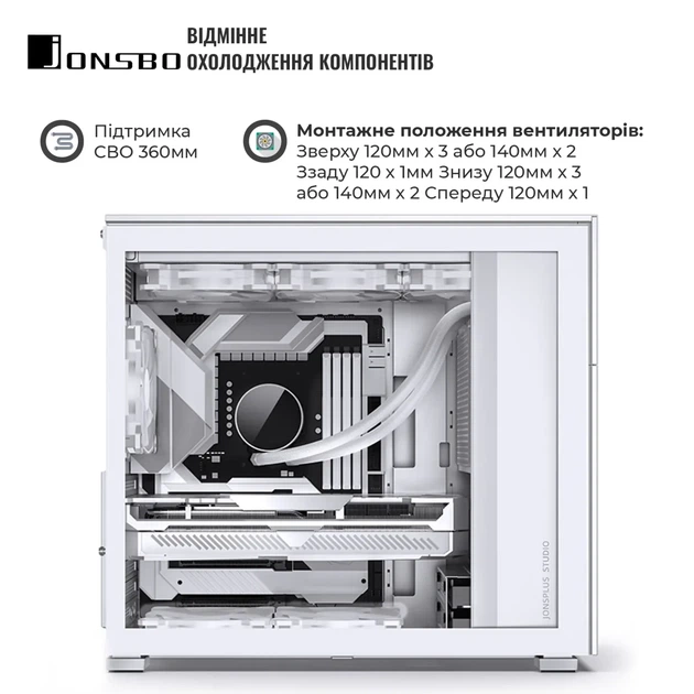 Корпус JONSBO D41 MESH White - зображення 3